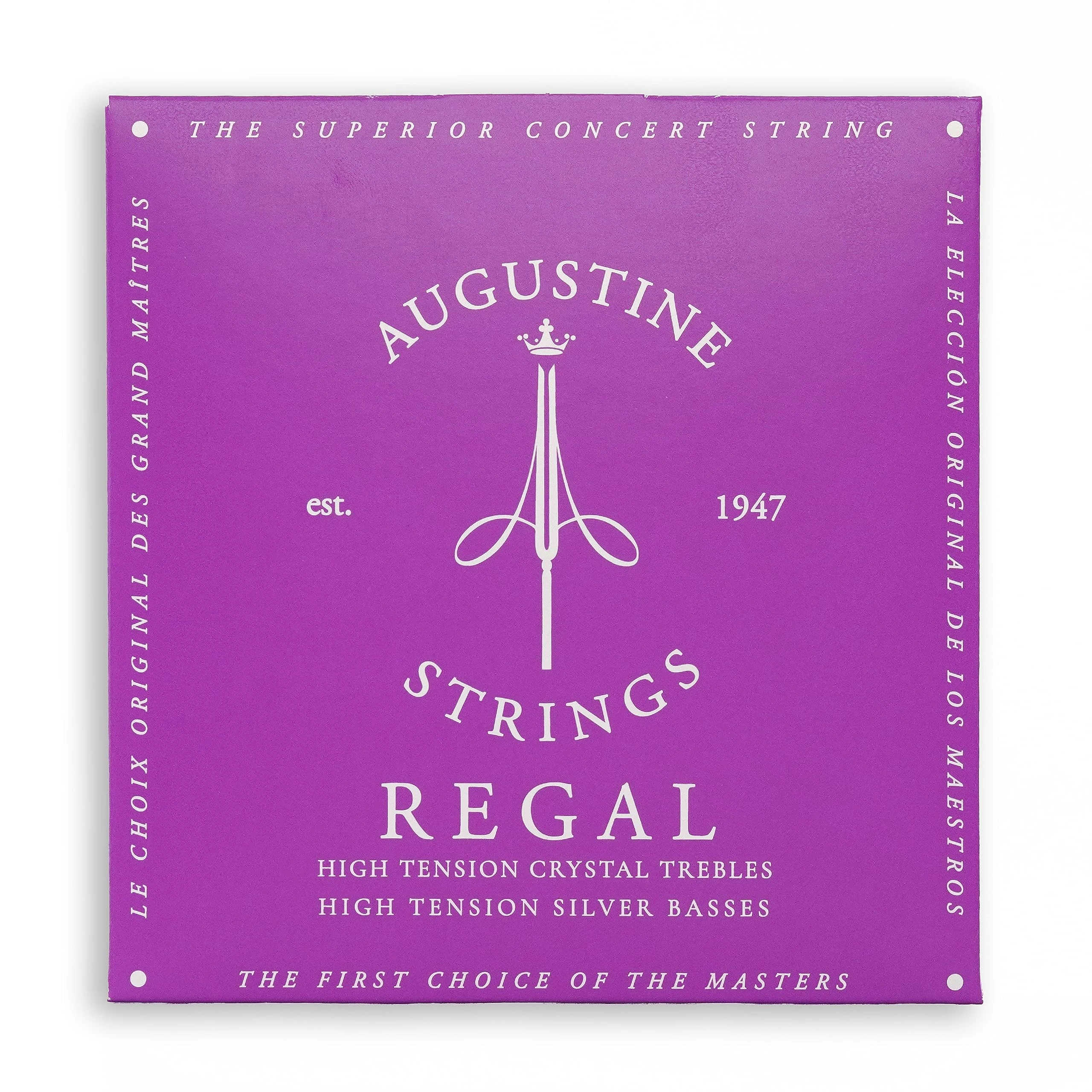 Augustine Regal Nylon Guitar Strings (Premium Complete Set) for Classical Guitars - High Tension Trebles, High Tension Basses - Balanced Tone, Lively Smooth Sound