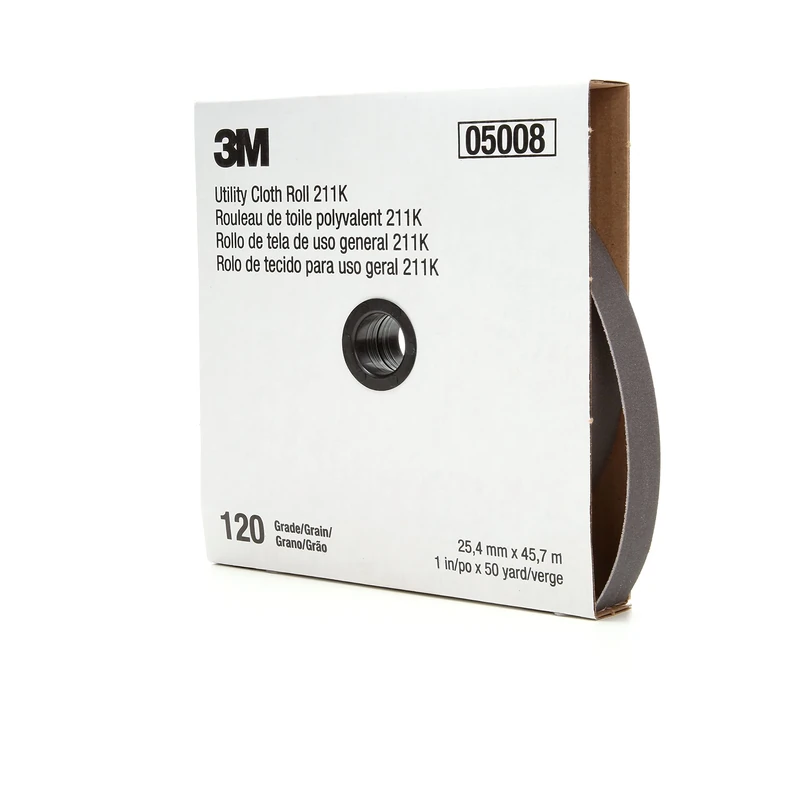 3M Utility Cloth Roll 211K, 120 J-weight, 1 in x 50 yd, ASO, Full-flex, Length/Width - 50 yds x 1 in