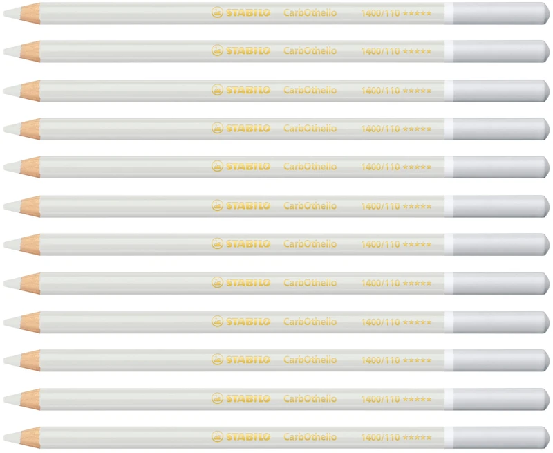 STABILO CarbOthello - Chalk-Pastel Pencil - Pack of 12 - Grey White