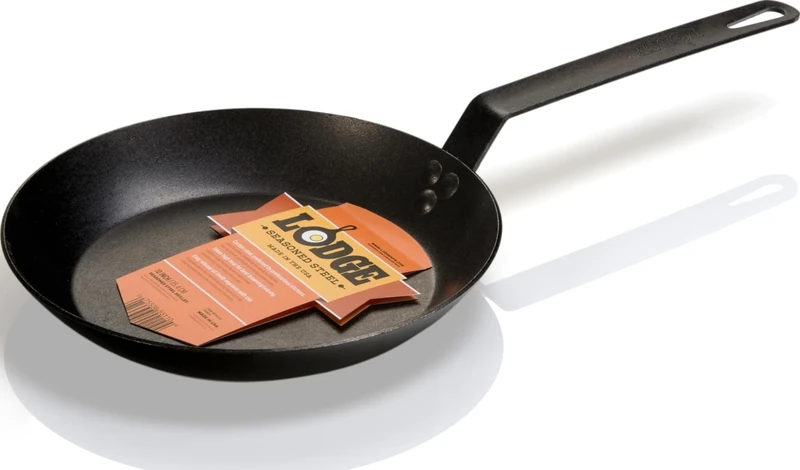 Lodge 25.4 cm / 10 inch Pre-Seasoned Steel Round Skillet/Frying Pan