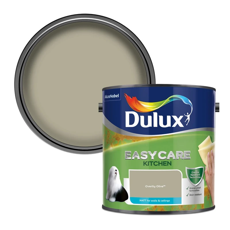 Dulux Easycare Kitchen Matt Emulsion Paint - Overtly Olive 2.5L