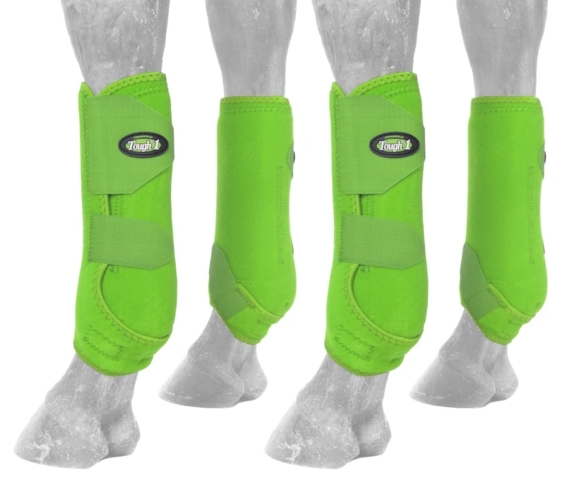 Tough 1 Extreme Vented Sport Boots Set, Neon Green, Medium