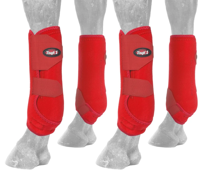 Tough 1 Extreme Vented Sport Boots Set, Red, Medium