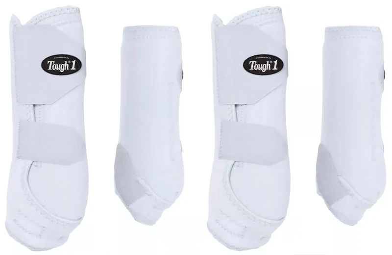 Tough 1 Extreme Vented Sport Boots Set, White, Medium
