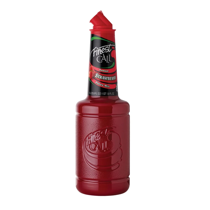 Finest Call Strawberry Puree |1 Litre Bottle | Real Fruit | Cocktail Ingredient | Easy Pour | Bar Essential | Premium Ingredients | Cocktails, Drinks, Desserts.