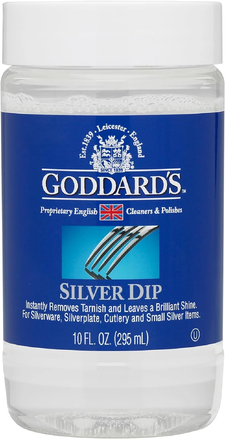Goddard's Silver Dip Cleaner 295ml – Instantly Removes Tarnish – Cleans, Shines & Protects – Silver Dip for Silverware, Cutlery, Jewelry, Flatware, Silverplate – Easy to Use Liquid Cleaner 296879