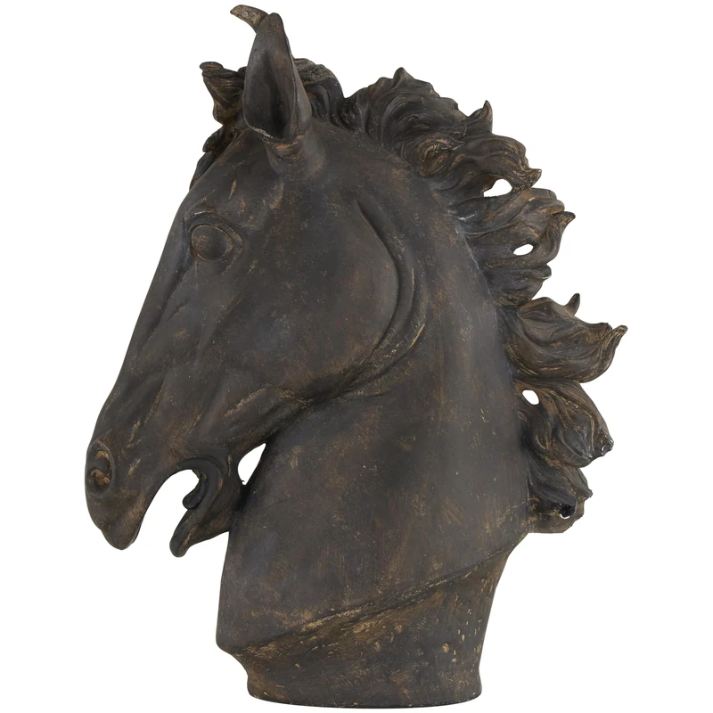 Deco 79 Poly-Stone Horse Head, 25 by 22-Inch