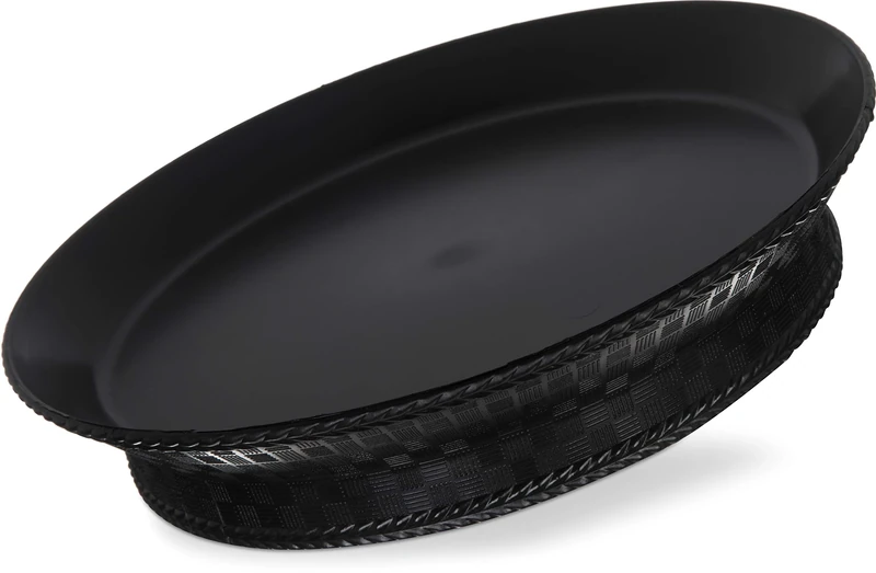 Carlisle 652703 WeaveWear Polypropylene Round Platter, 8.54 x 2", Black (Case of 12)