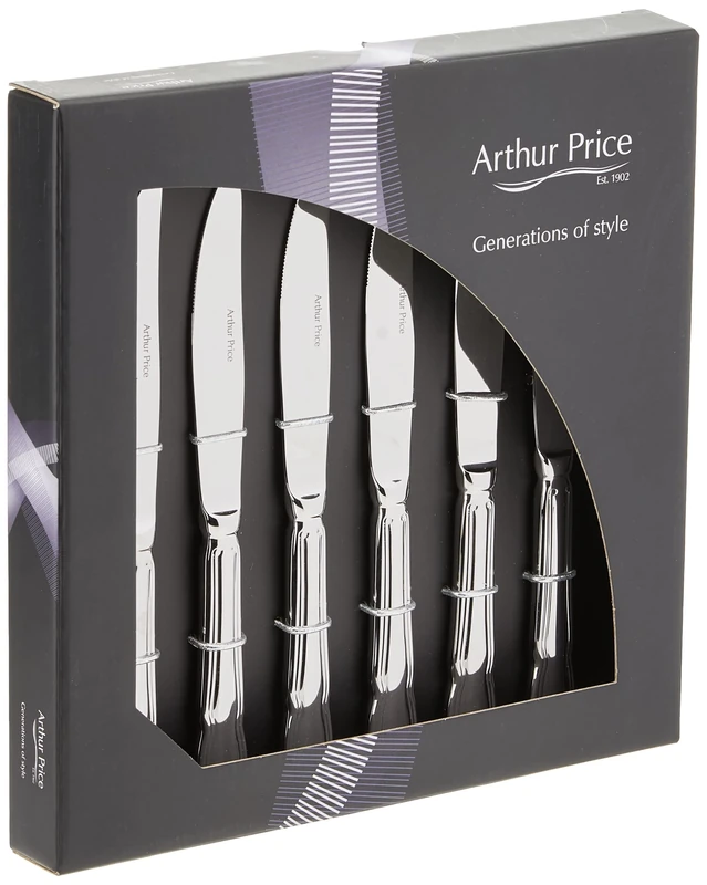 Arthur Price Every Day Dubarry Steak Knives, Stainless Steel, Silver, 26.4 x 26.6 x 4 cm