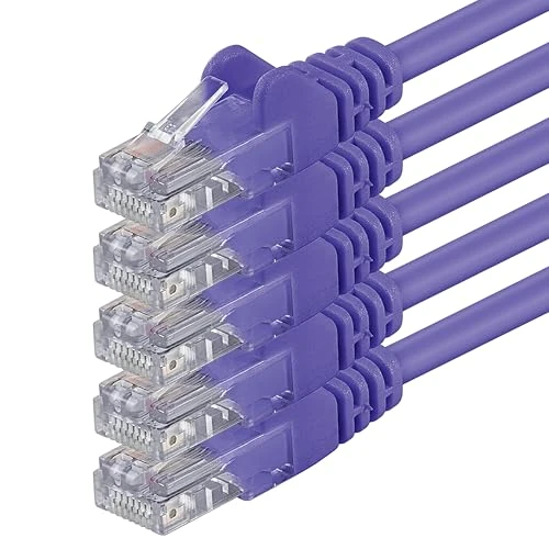 1aTTack.de 7.5m - purple - 5 pieces - (PACK) - CAT.6 CAT6 Ethernet LAN network cable 1000 Mbit/s patch cable