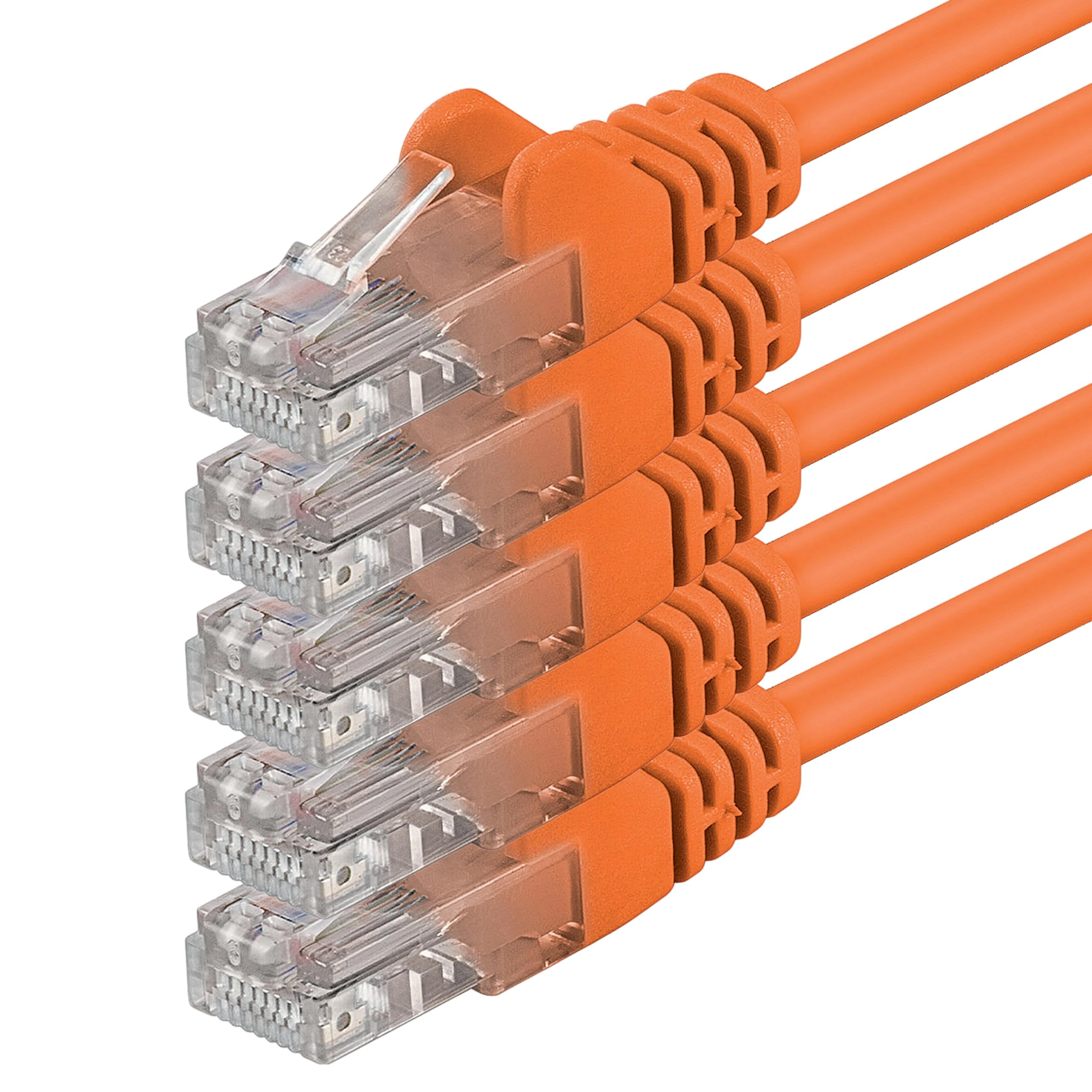 1aTTack.de 0.5m - orange - 5 pieces - (PACK) - CAT.6 CAT6 Ethernet LAN network cable 1000 Mbit/s patch cable