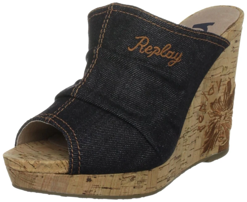 Replay Women's Maite Blue Mules Gwp49.002.C0006T.010 5 UK - Image 1