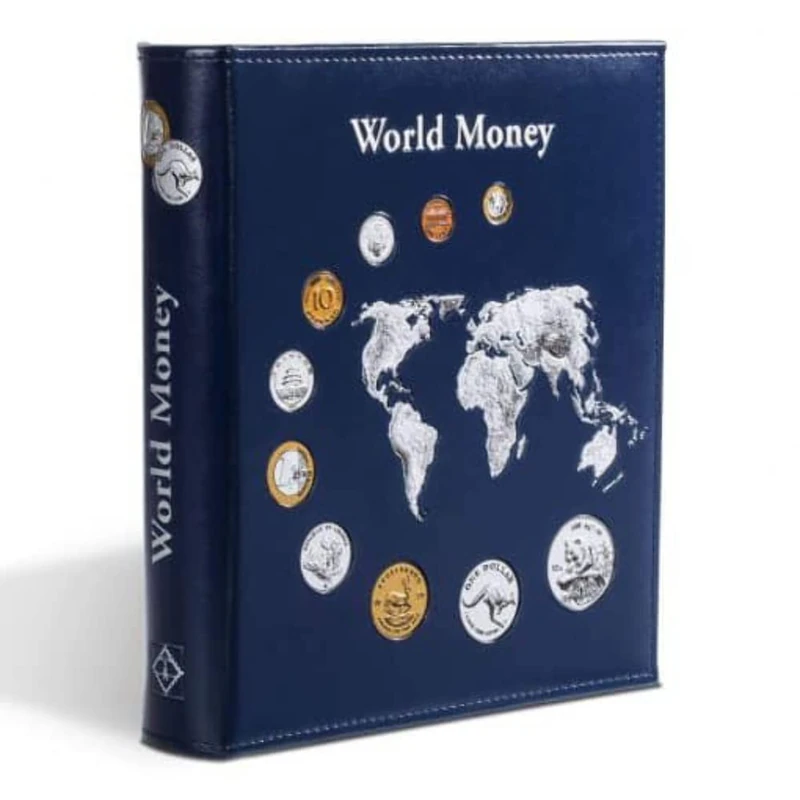 Leuchtturm 323813 Coin Album Optima World Money - incl. 5 sleeves for coins with Ø 42, 27, 20, 34 mm - blue - Image 1