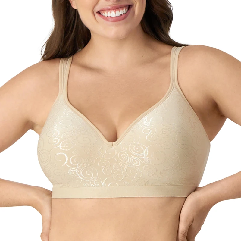 Bali Women's Comfort Revolution Wireless Bra, Wirefree T-Shirt Bra, Cool Comfort, DF3484, Nude, L
