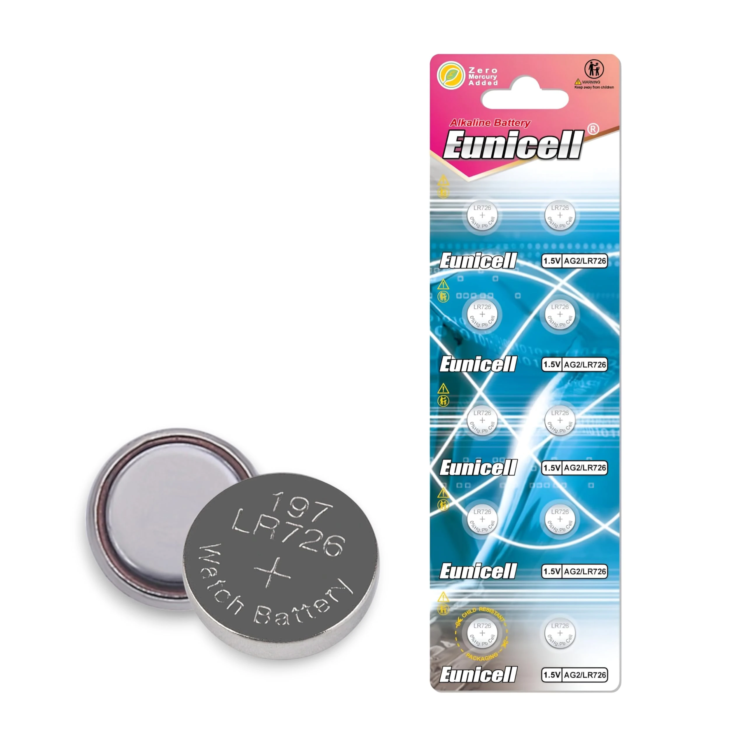 Lot de 10 piles bouton Alkaline AG2/G2/LR726/SR726W/396/397 type