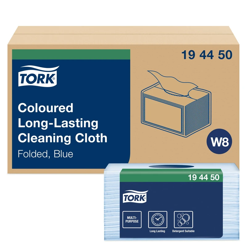Tork Coloured Long-Lasting Cleaning Cloth Blue 194450 (Pack of 320)