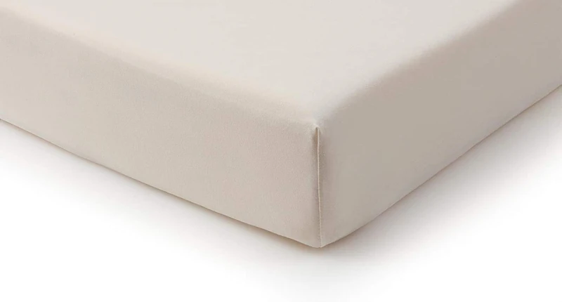 TEMPUR -FIT fitted sheet made of jersey cotton mixed with elastane, very stretchy, suitable for mattresses of 140/160 cm x 190/220 cm, machine washable and free from chemicals, cream - Image 1