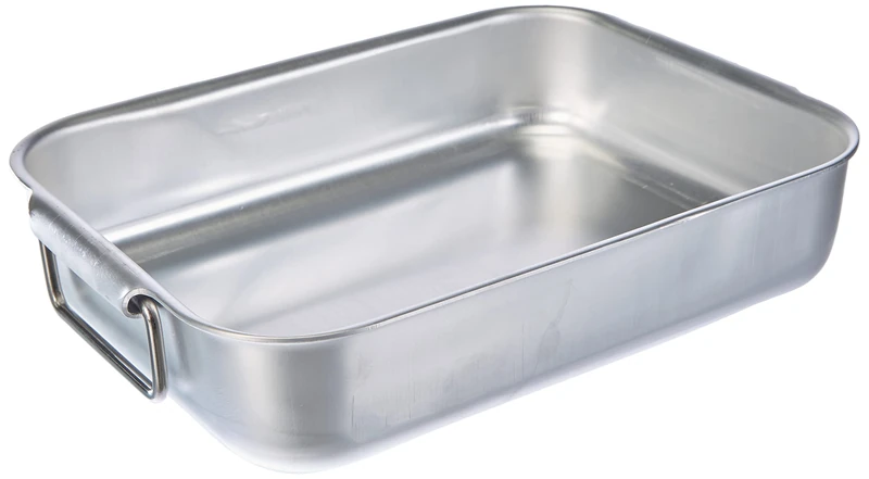 Pentole Agnelli Professional Aluminium 3 Mm. Rectangular Roasting Plate 3 Mm. Thick, Length 33.5 Cm.