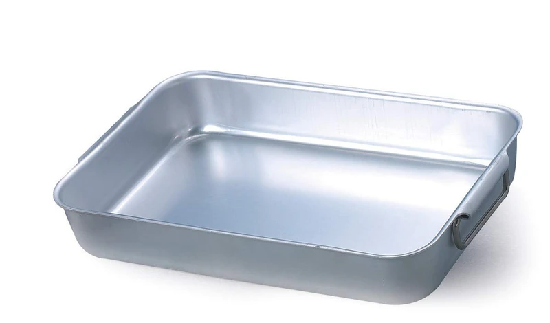 Pentole Agnelli Professional Aluminium 3 Mm. Rectangular Roasting Plate 3 Mm. Thick, Length 39 Cm.