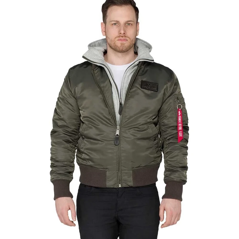 Alpha Industries MA-1 D-Tec Bomber Jacket for Men Rep.Grey