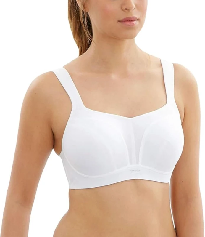 panache Women's Full Cup Plain Sports Bra, White, Size: 28E