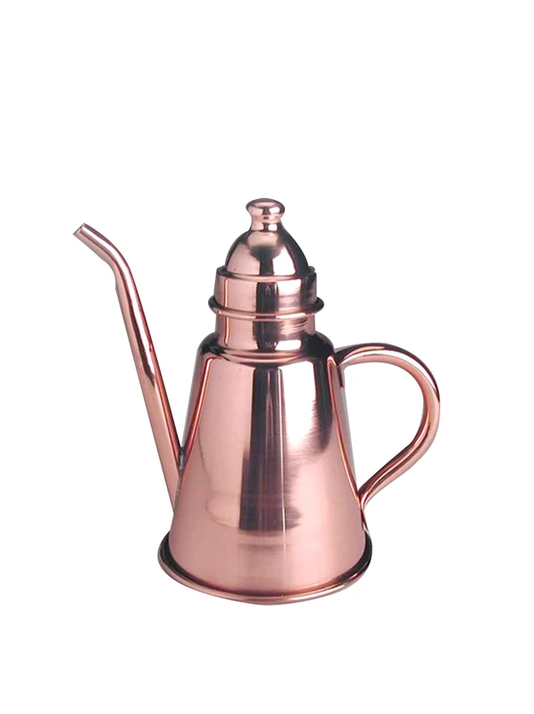 Pentole Agnelli Copper Oil Pourer with Lid and Hem Drop Saves, 0.5 Litre, Metal, Silver, COCU36020,5 - Image 1
