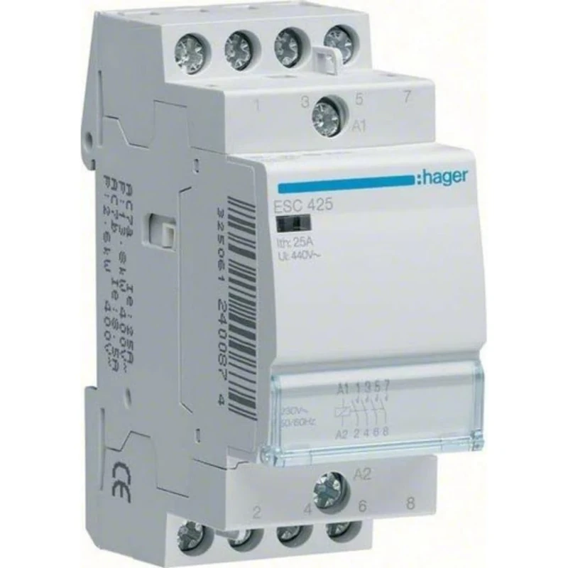 Hager ESD425 Contactor, 25 A, 4 NA, 24 V