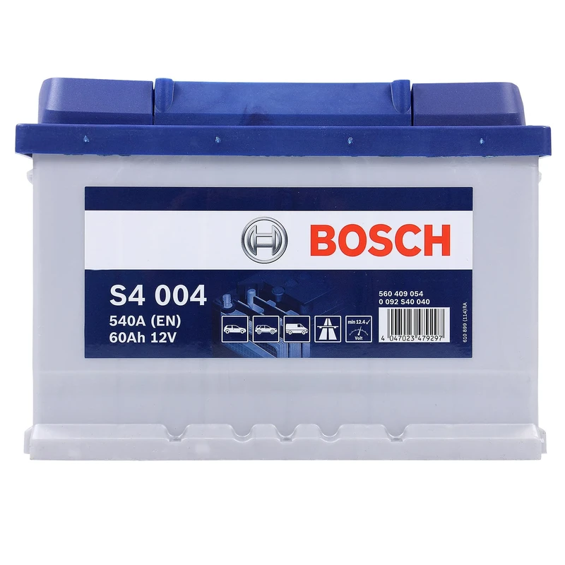 Bosch S4004 - Car Battery - 60A/h - 540A - Lead Acid Technology - for Vehicles Without Start/Stop system - Type 075, 242 x 175 x 175 mm