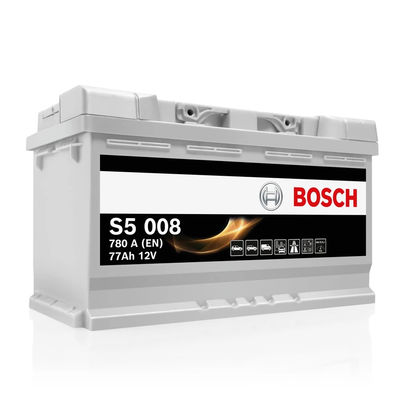 Bosch S5008 - car battery - 77A/h - 780A - lead-acid technology - for vehicles without Start/Stop system