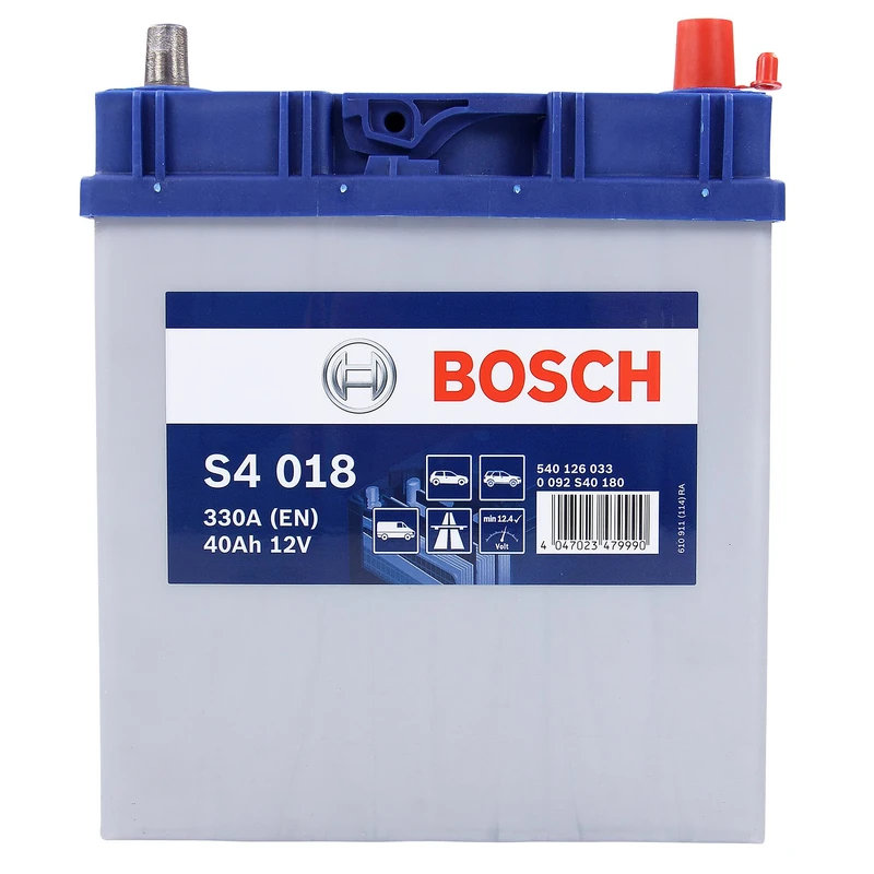 Bosch S4018 - car battery - 40A/h - 330A - lead-acid technology - for vehicles without Start/Stop system