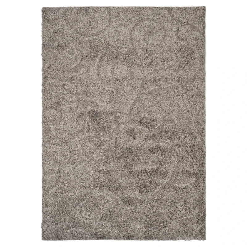Safavieh Shaggy Indoor Woven Rectangle Area Rug, Florida Shag Collection, SG455, in Grey, 99 X 160 cm for Living Room, Bedroom or Any Indoor Space