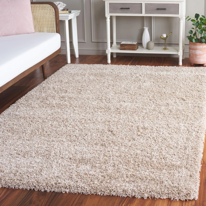 Safavieh Shag Rug for Living Room, Dining Room, Bedroom - California Shag Collection, High Pile, in Beige, 201 X 290 cm