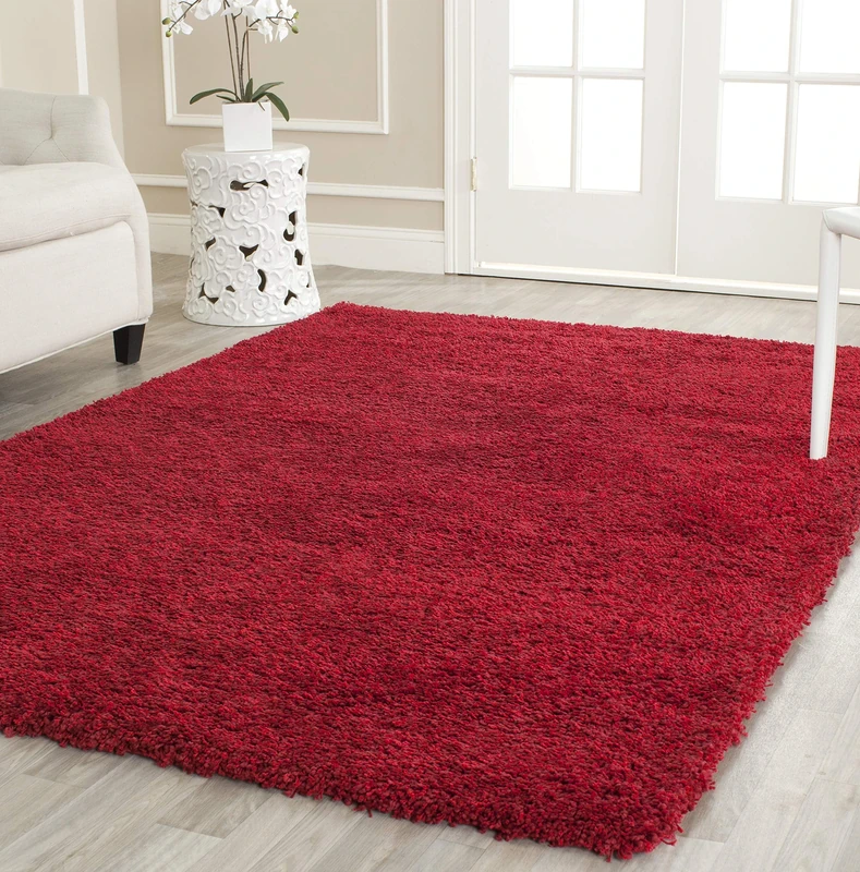 Safavieh Shaggy Indoor Woven Rectangle Area Rug, California Shag Collection, SG151, in Red, 91 X 152 cm for Living Room, Bedroom or Any Indoor Space