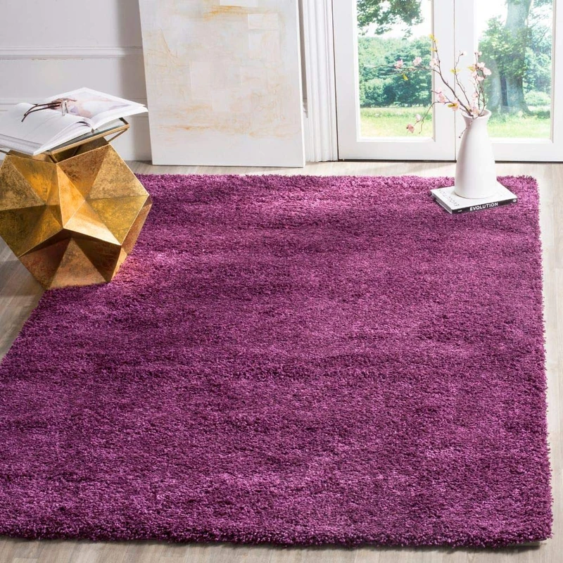 Safavieh Shaggy Indoor Woven Rectangle Area Rug, California Shag Collection, SG151, in Purple, 91 X 152 cm for Living Room, Bedroom or Any Indoor Space