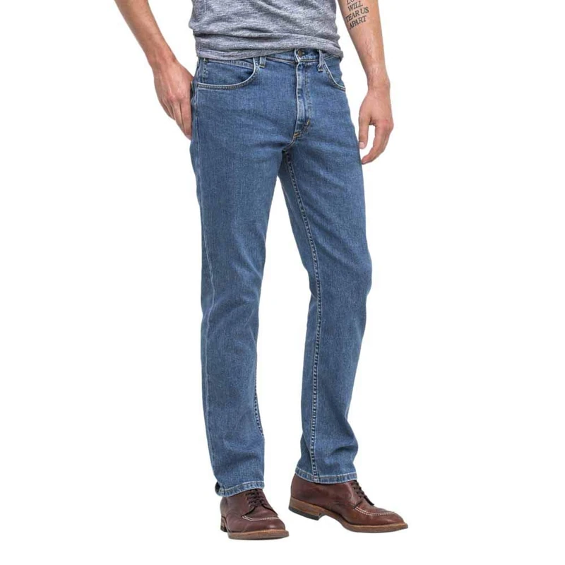 Lee Men's BROOKLYN STRAIGHT Jeans, MID STONEWASH BLUE, 31W / 34L