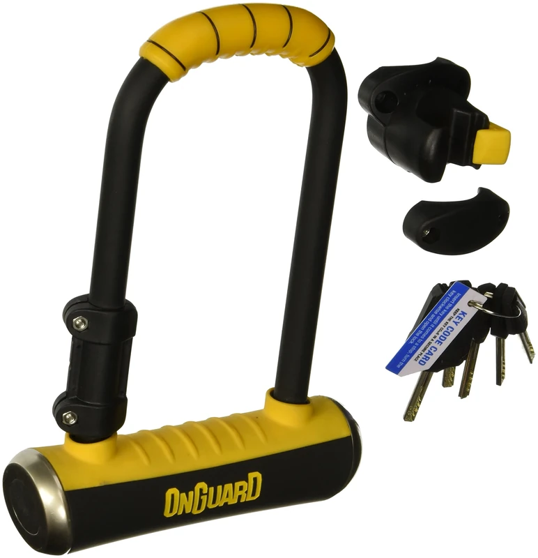 ONGUARD 45008006 Pitbull Mini Bike Lock, Black/Yellow, 3.55" x 5.52" - Image 1