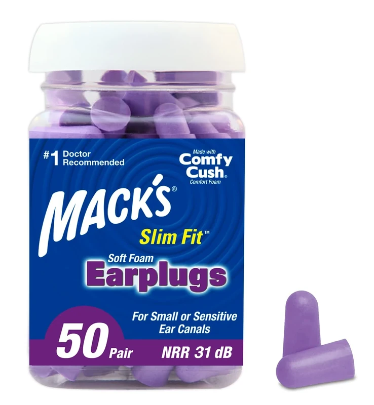 Mack's Slim Fit Ear Plugs - 50 Pair, Purple, NRR 29 dB, Sleep & Travel