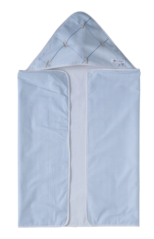 Nicolientje Double Layered Hooded Bath Towel (Blue, 65 X 95cm)