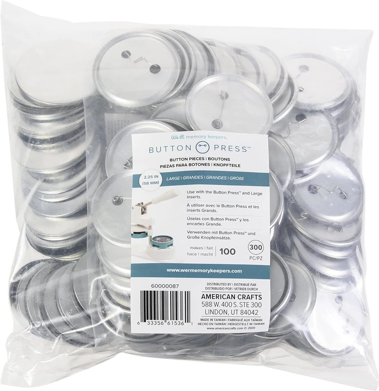 We R Memory Keepers Button Press Refill LRG/Bulk, (100 Pack), Large (58mm)