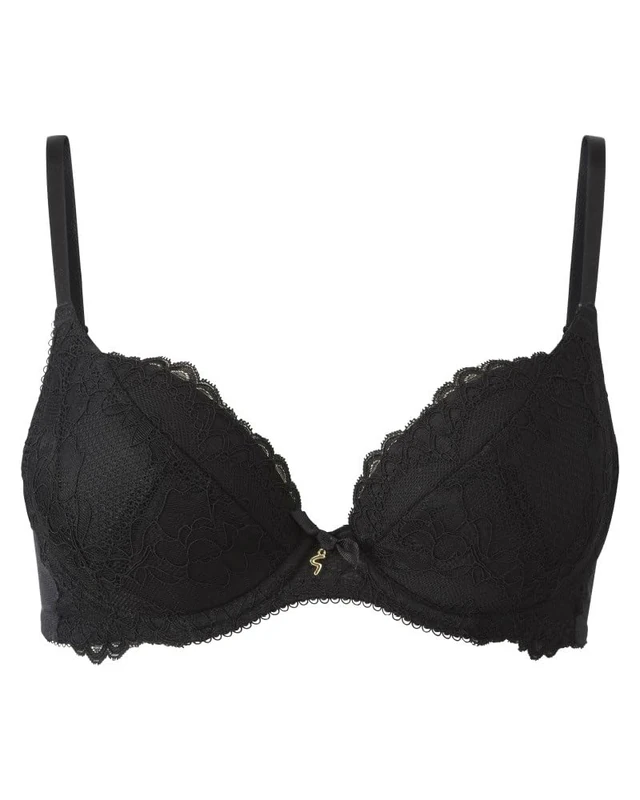 Gossard Women's Superboost Plunge Black Lace Bra, Black, 42 42DD UK