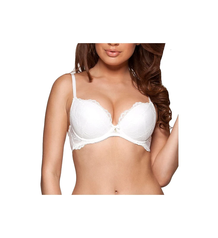 Gossard Women's Superboost Plunge White Lace Bra, White, 40E UK