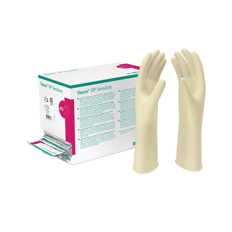 B. Braun Vasco Sensitive Sterile Surgical Gloves - Size 6.5, 40 Pairs - Image 1