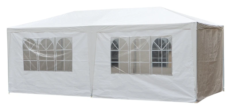 3 x 6m Party Tent Gazebo Marquee with Side Panels 120g Waterproof Canopy, White