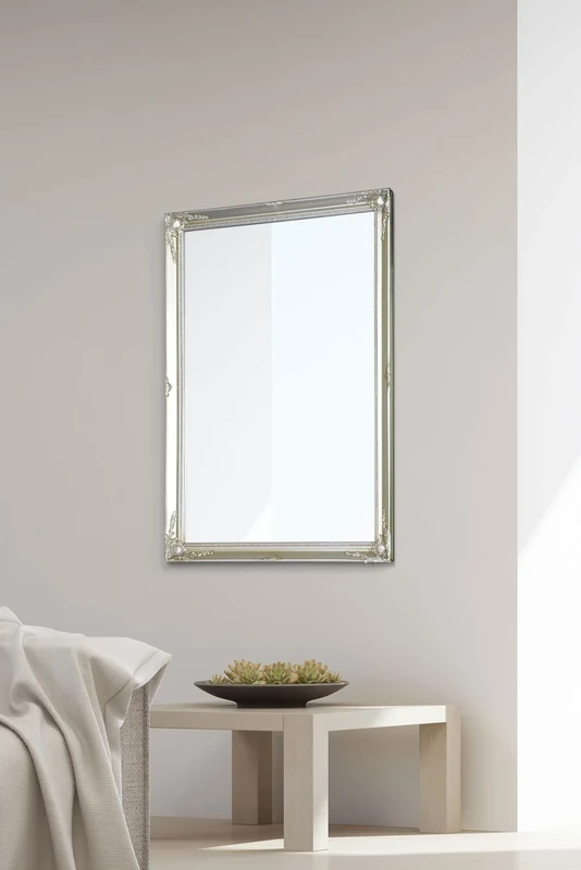 FRAMES BY POST New Large Shabby Chic Style Swept Bevelled OVERMANTLE Wall/Hall Mirror-Price Includes Standard DELIVERY, 34" X 24", Silver, Wood, 86x61, 816348100-6