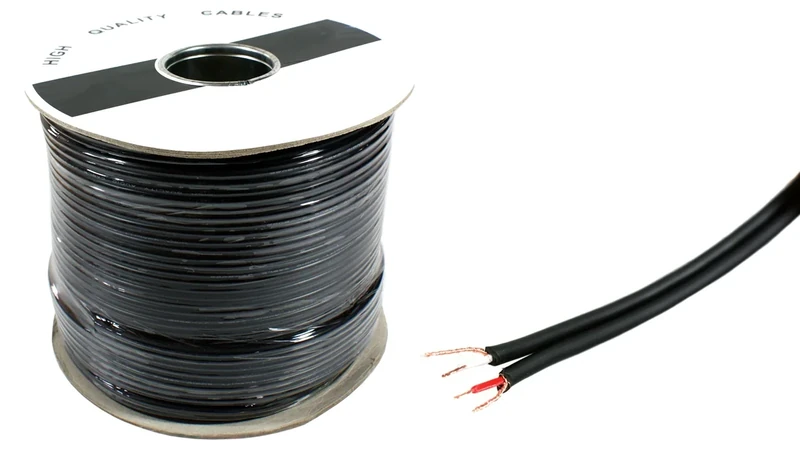 Loops 100m Twin Screened Audio Cable - Shotgun Dual Twin 2 Cores - RCA Stereo Phono AV Coax Wire