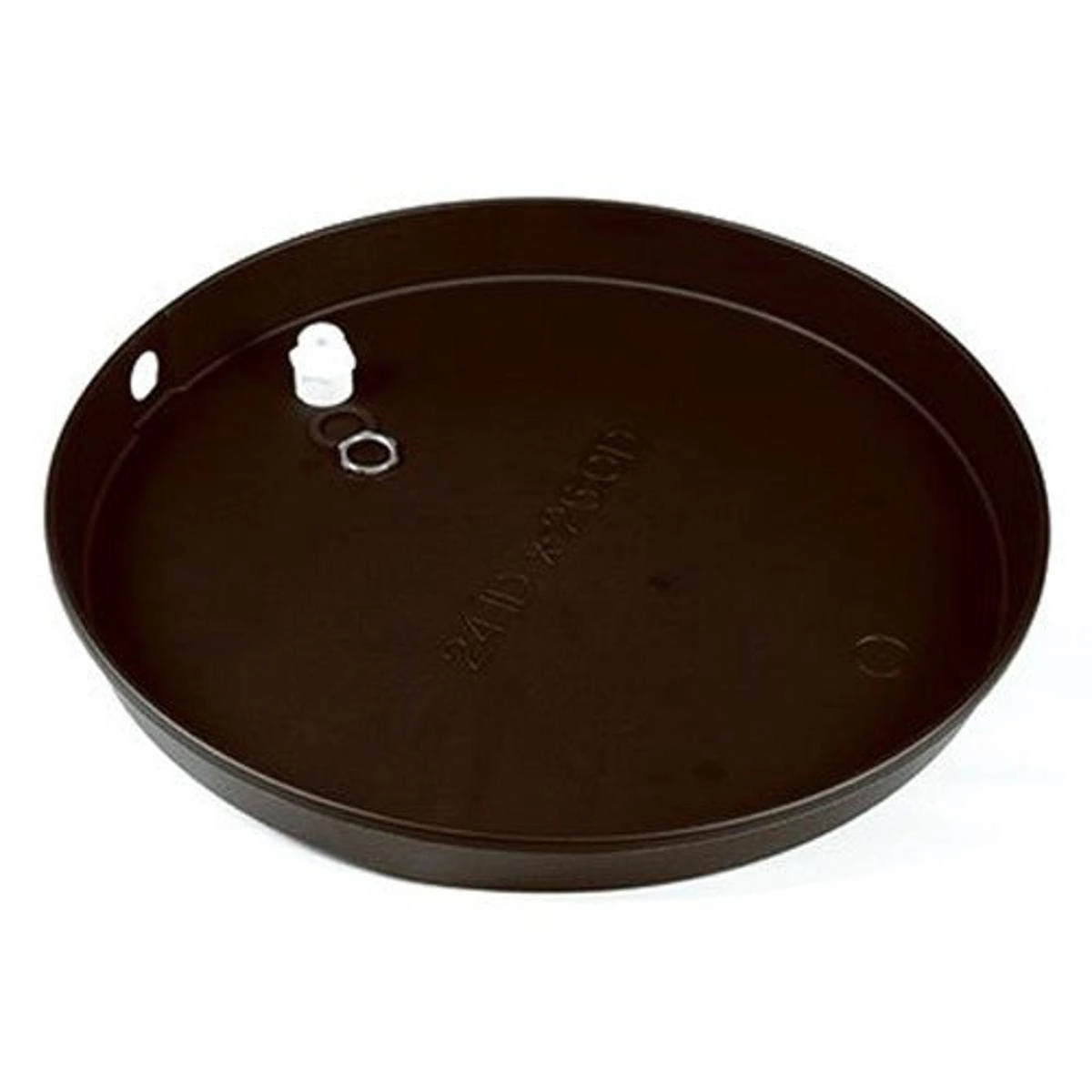 Camco 11366 24" ID x 2" Plastic Drain Pan with CPVC Fitting, Black