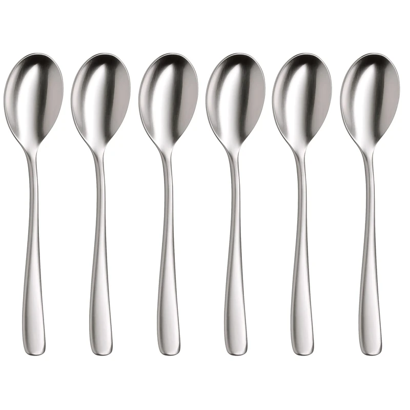 WMF Vision Cromargan Protect Espresso Spoons, Silver, Set of 6