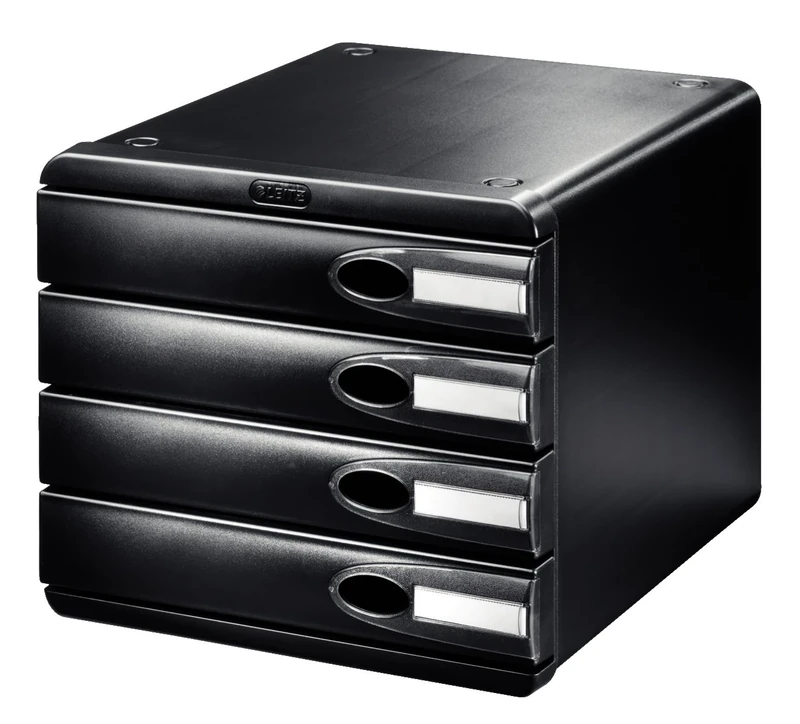 Leitz 52060095 4 A4 Drawer Cabinet, Organiser, Allura Range, Black