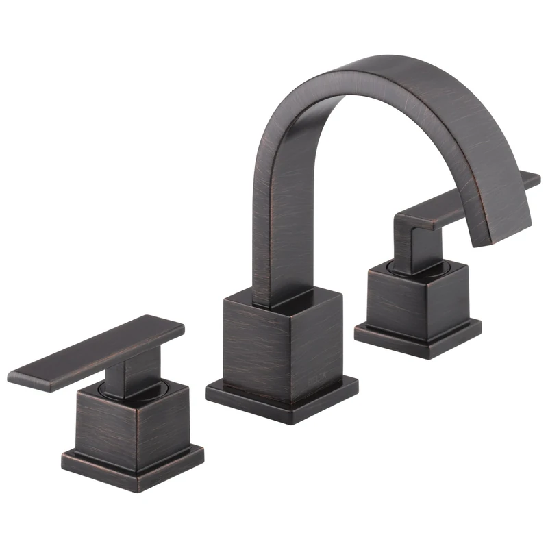 Delta Vero 2-Handle Widespread Bathroom Faucet with Metal Drain Assembly, Venetian Bronze 3553LF-RB