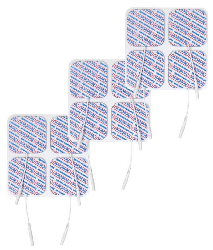 TensCare Skin-Friendly Extra Gentle Blue Gel Electrode Pads for Sensitive Skin - 50 x 50mm, 3 Packs of 4